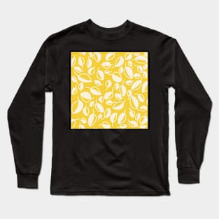 Simple Leaves on Yellow Long Sleeve T-Shirt